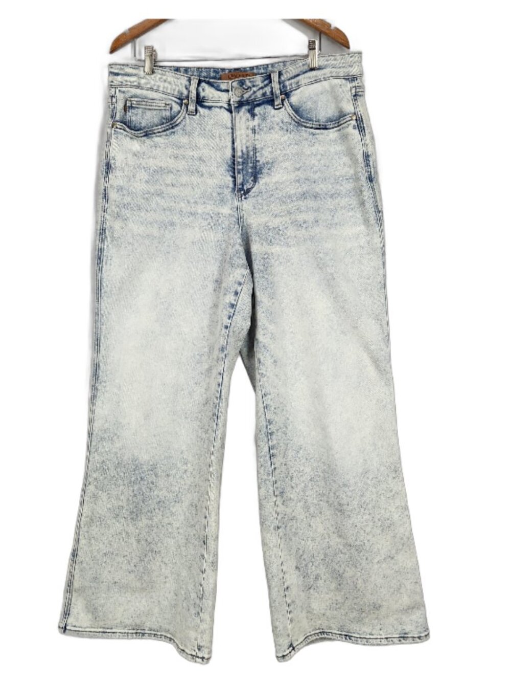 Judy Blue Retro Wide Leg Denim Jeans Womens 18W Light Wash Palazzo Boho